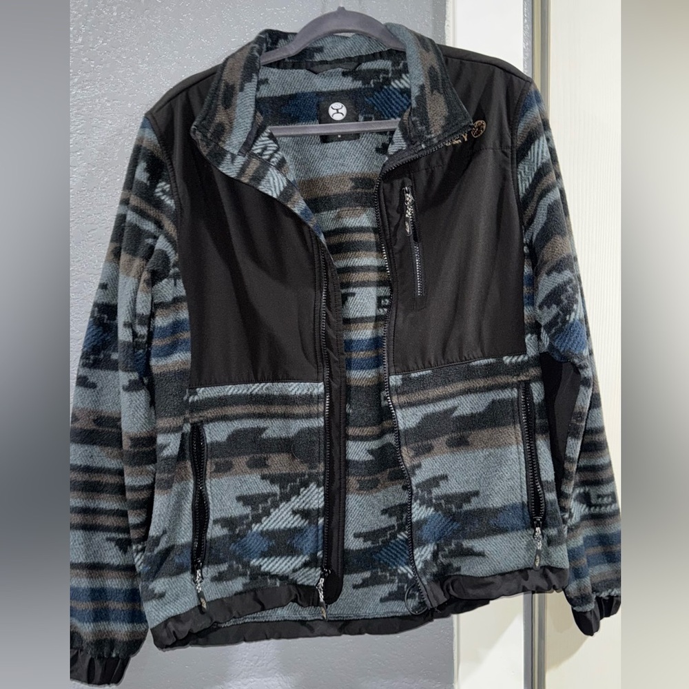 Hooey Black and Blue Patterned Jacket